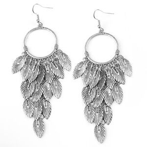Feather Frenzy silver feather earrings